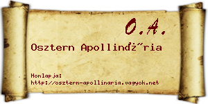 Osztern Apollinária névjegykártya
